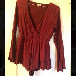 Tobi Maroon Romper